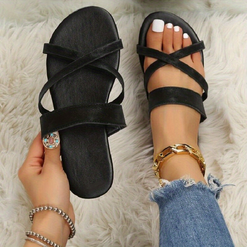 Black criss best sale cross flats