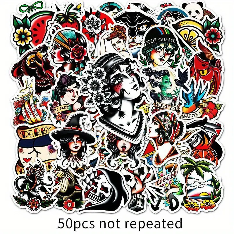 Style Cool Tattoo Pattern Graffiti Stickers Decorative - Temu
