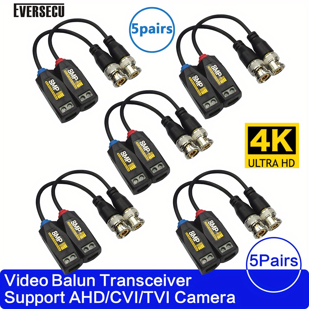 8mp/4k Passive Hd Bnc Video Balun Transceiver Transmitter - Temu