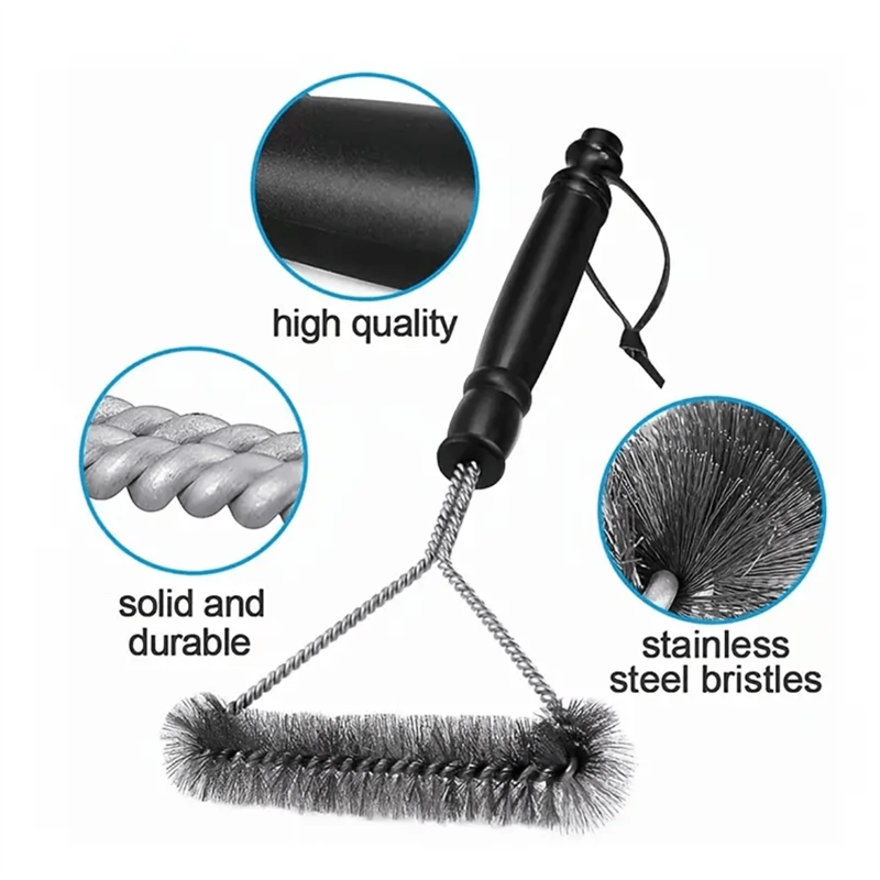 Stainless Steel Wire Barbecue Brush Bbq Grill Cleaning Brush Triangle Type  Barbecue Mesh Bristle Brush, School Supplies, Back To School - Temu