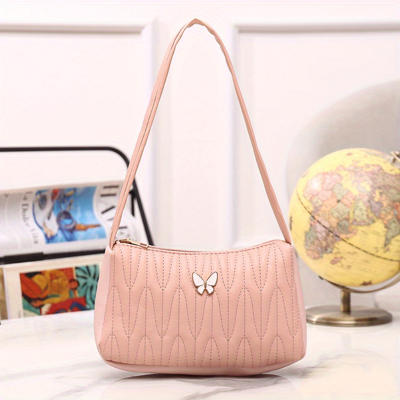 Butterfly Decor PU Leather Shoulder Bag