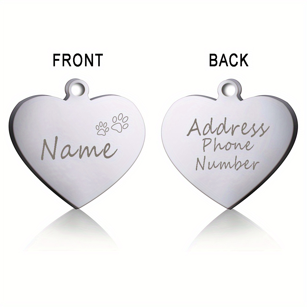 TEMU Zilveren Hond ID Tag, Gepersonaliseerde Kattenhalsband Hanger met , Benodigdheden voor Huisdierenbedels