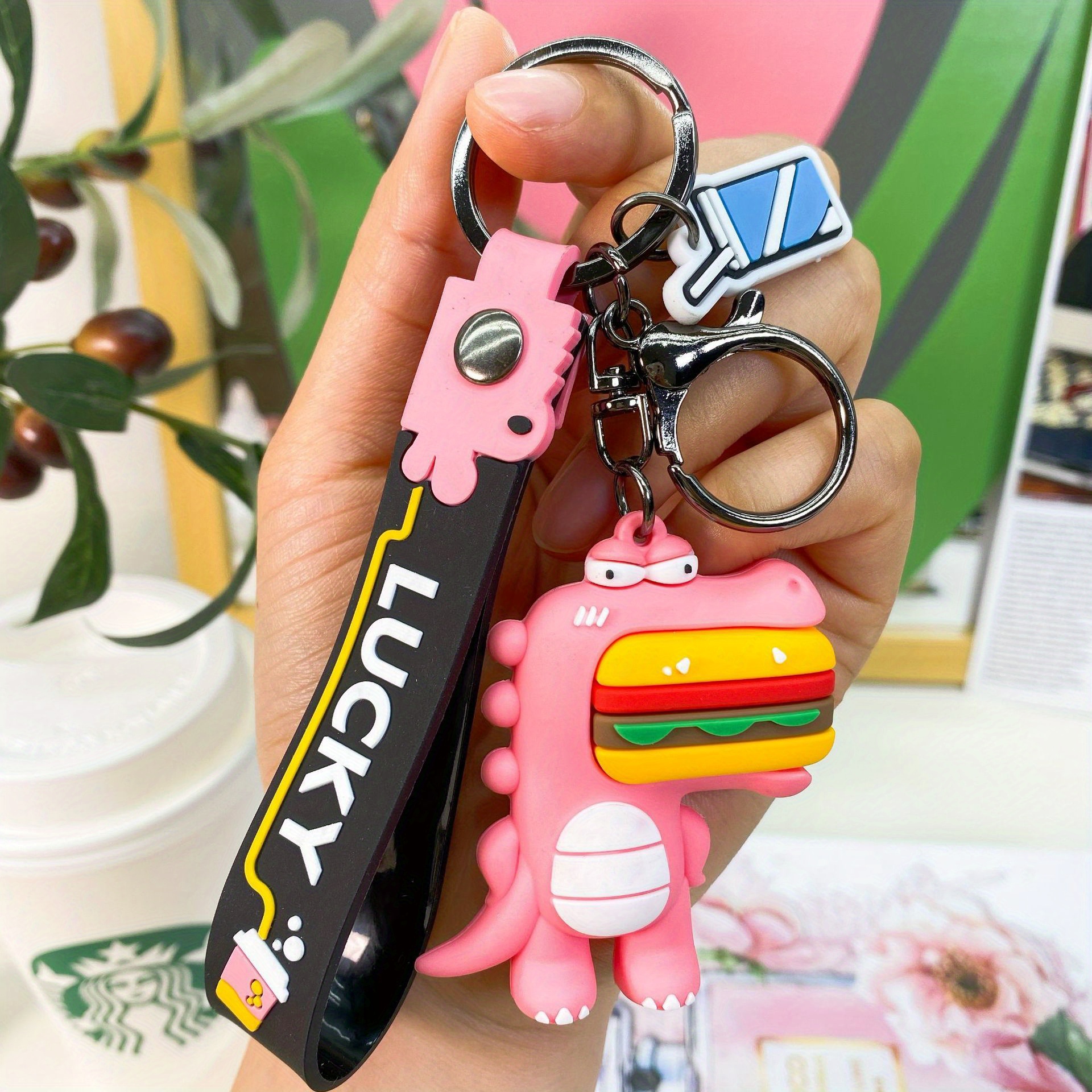 Gradient Woolen Dinosaur Car Keychain, Creative Doll Resin Keyring  Exquisite Couple Bag Pendant Car Key Ring Gifts - Temu