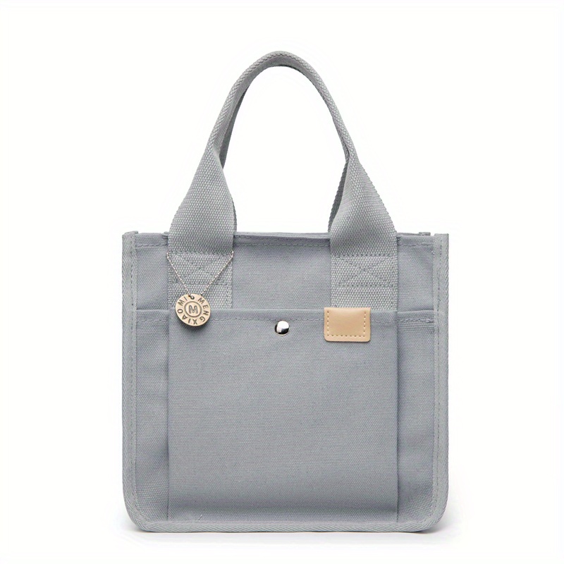 Canvas Tote Bag For Women Portable Lunch Box Bag Layer Handbags