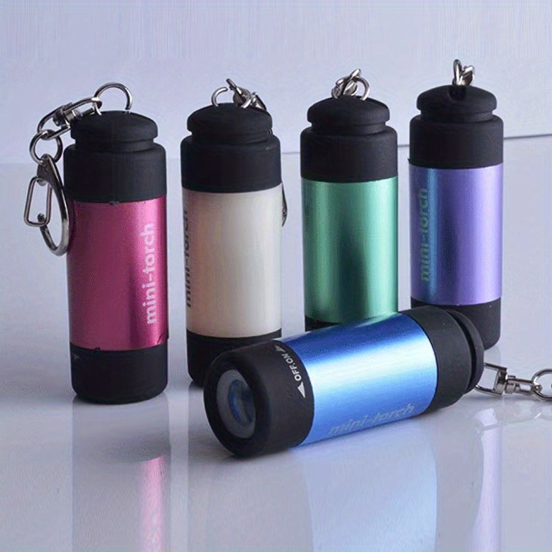 rechargeable waterproof led keychain flashlight portable super bright multifunctional emergency light for outdoor activities details 1
