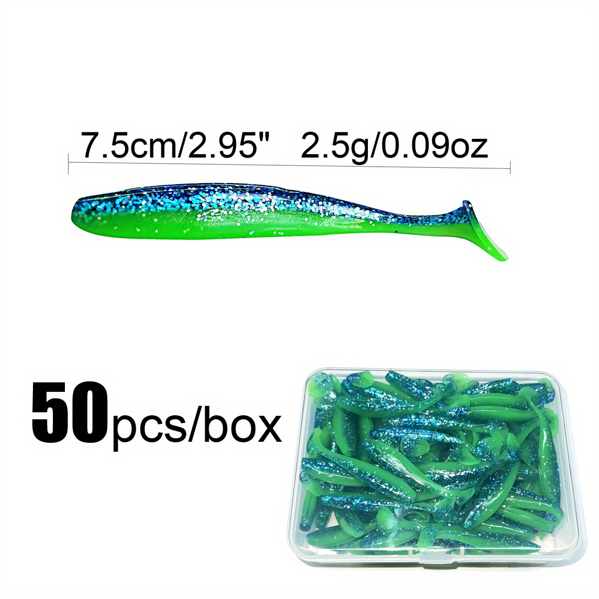 EDTara Soft Baits Shad Fishing Lures Paddle Tail Swimbaits Plastic Lures  For Bass Trout Fishing Gifts For Men 1 Set 