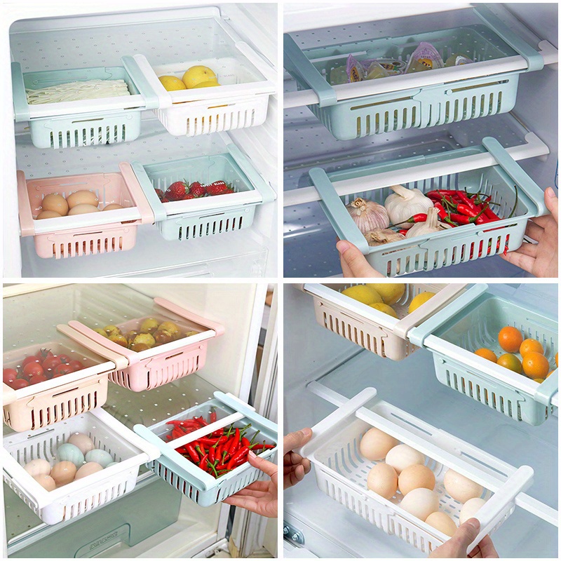 Kitchen Organizer Fridge Storage Drawer Box Extendable Refrigerator Chest  Shelf Home Storage Case Plastic Cabinet Shelves - Temu