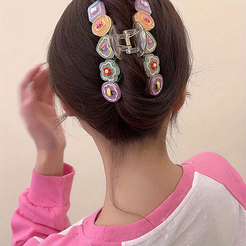 Strong Hold Clear Hair Claw Clip Cute Cartoon Design Non - Temu