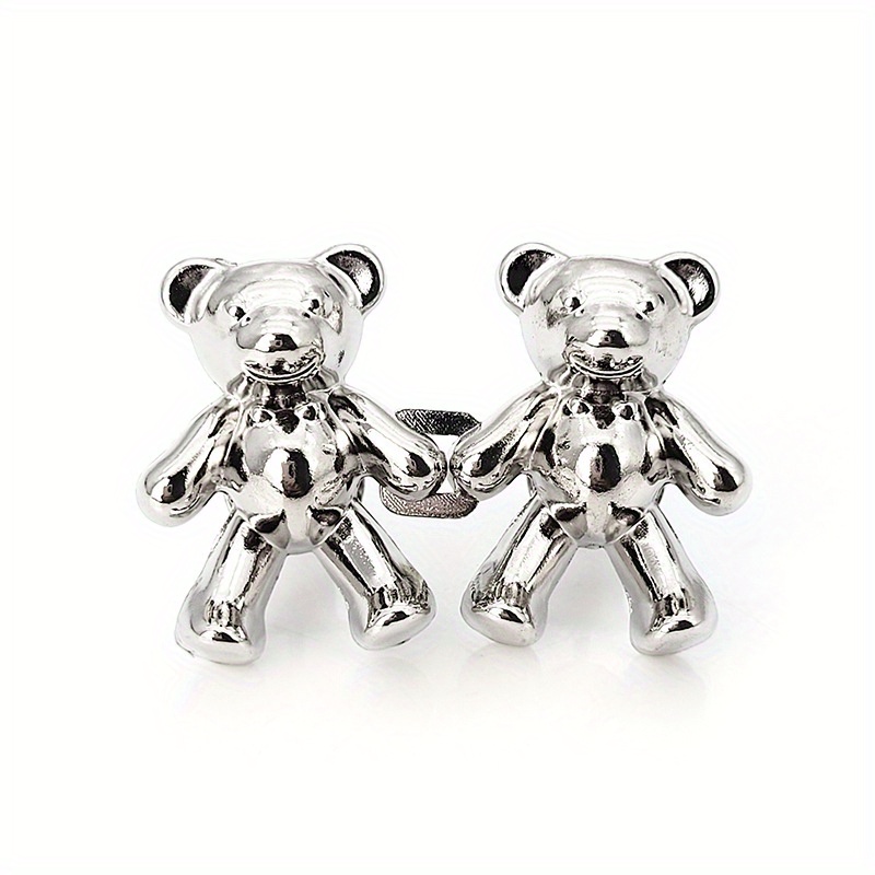 Cute Bear Button Pins Jeans No Sew No Tools Instant Pant Temu