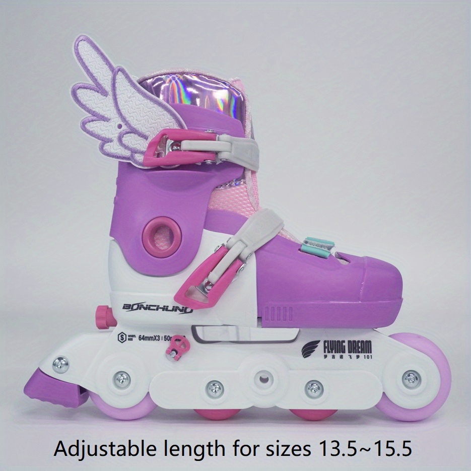 Move Patins Em Linha Ajustáveis Para Meninas Fast Rosa