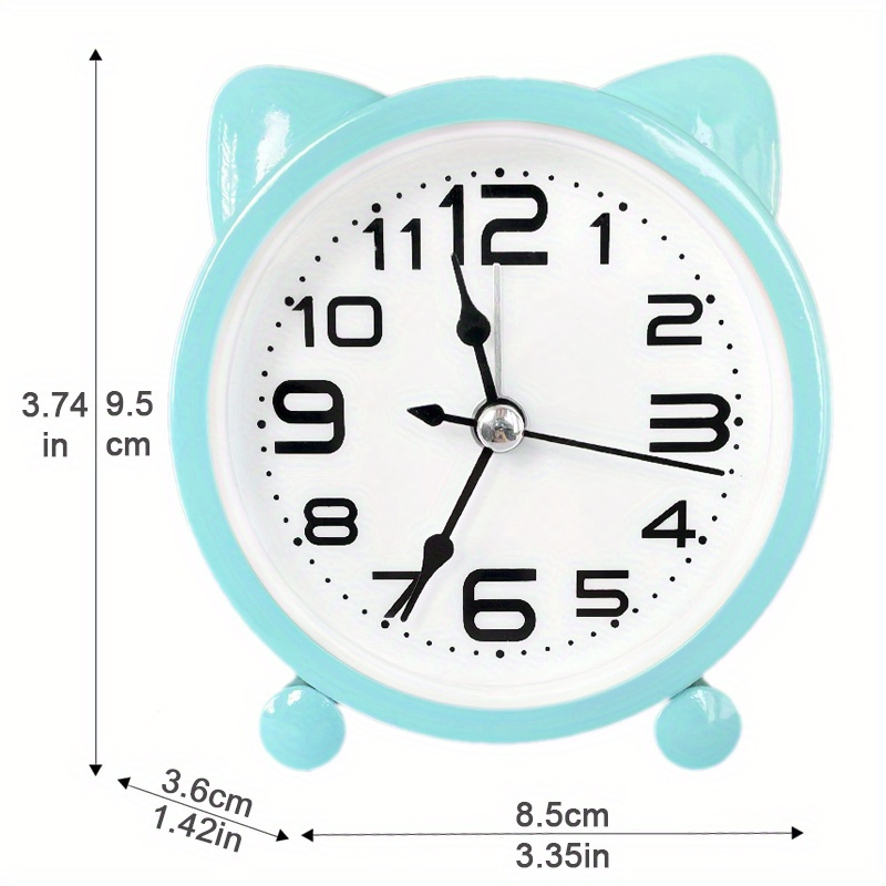 1pc Silent Cute Alarm Clock Metal Student Bedside Alarm Clock Wake Super Loud Alarm Clock