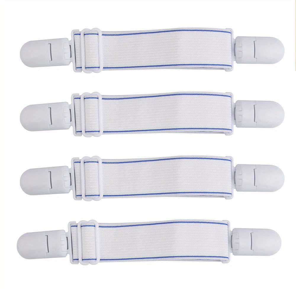 4pcs/set Solid Bed Sheet Holder Strap, Minimalist Nylon Sheet Stay