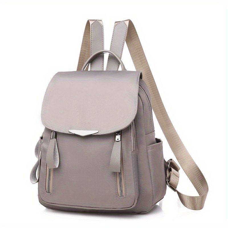 Women's Flap Backpack Solid Color Nylon Daypack Casual Temu United