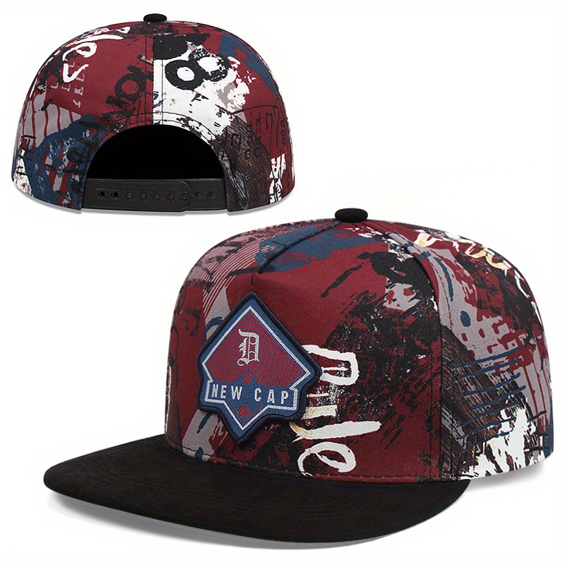 Gothic Label Embroidered Baseball Cap Vintage Graffiti Print Snapback Hat