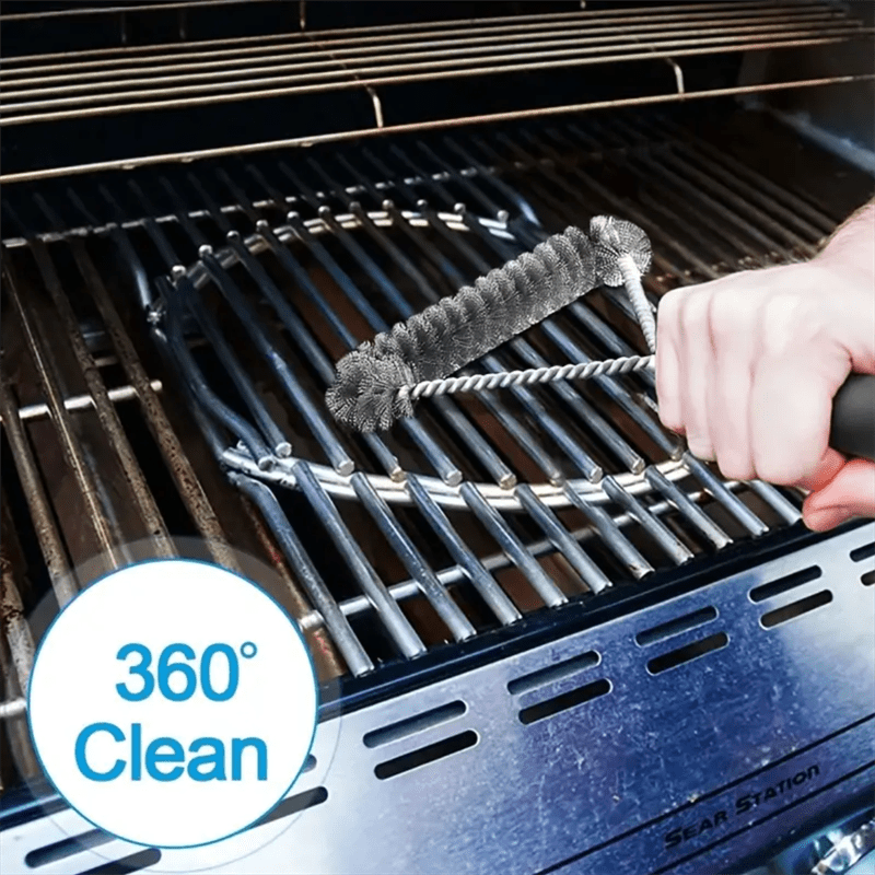 Grill Cleaner Long Handle Y shaped Curly Brush For Outdoor - Temu