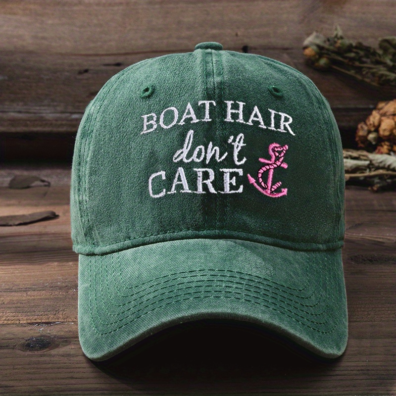 Boat Hair Don't Care Baseball Embroidery Y2k Sunscreen - Temu