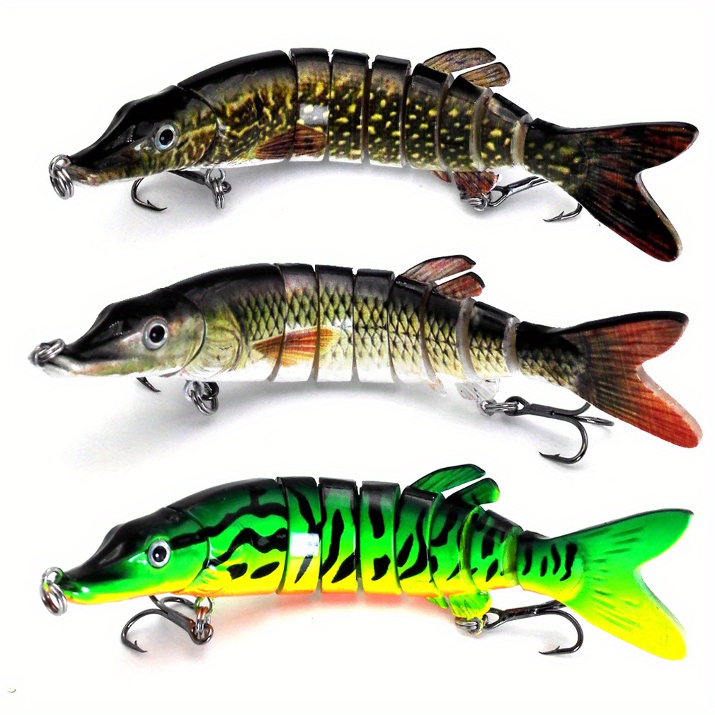 3pcs Bionic Multi-Section Swimbait for Bass and Trout Fishing - Plastic  Hard Bait for Freshwater and Saltwater Fishing - Lifelike Swimming Action  and