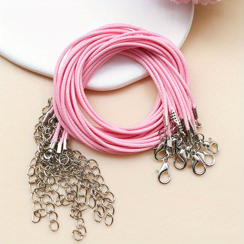 10pcs Adjustable Necklace Wax Rope Leather Cord Chain Black Braid