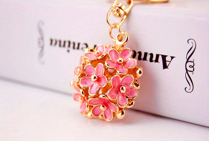 Flower Charm Keychain Customizable Key Ring Bag Accessory Car