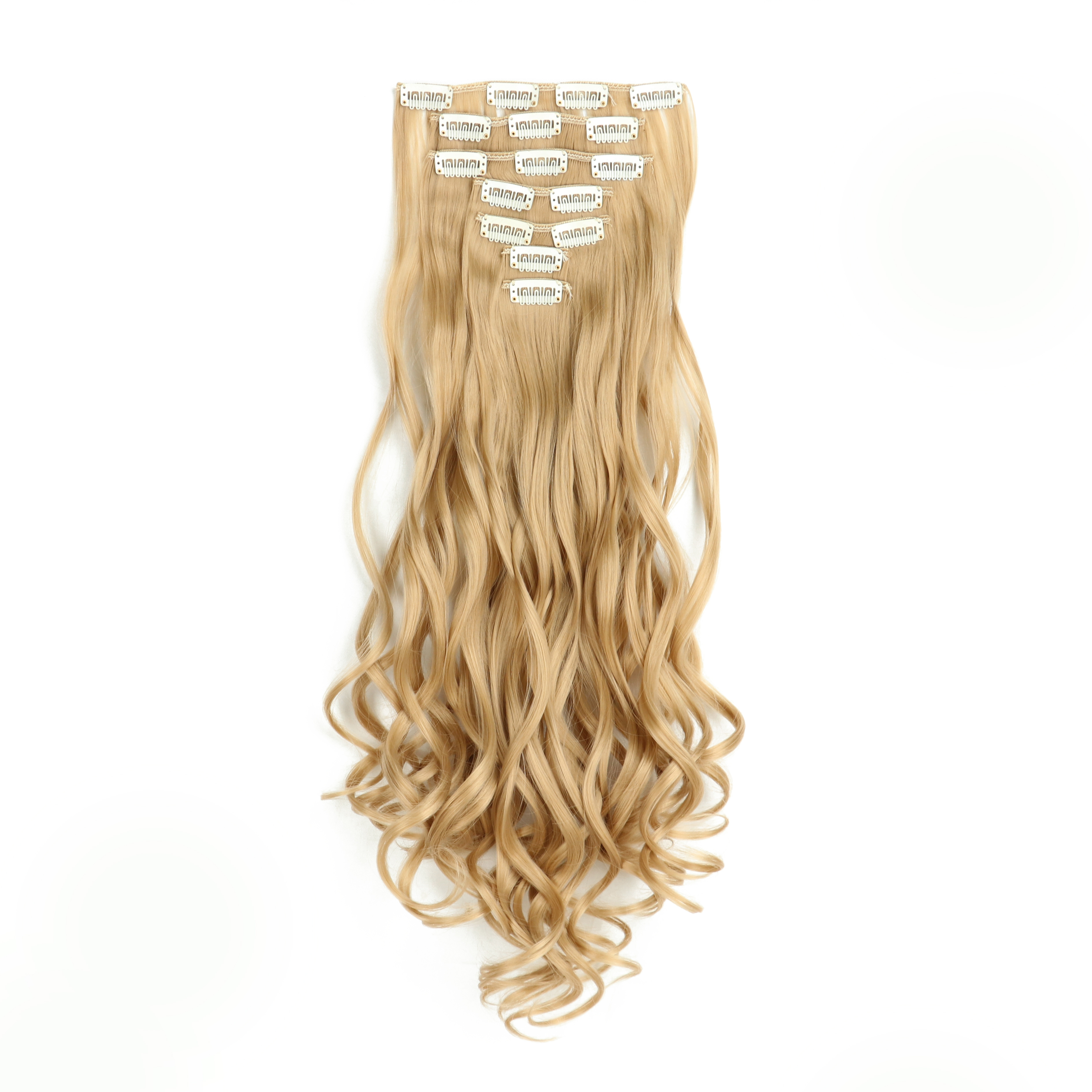 7pcs/set Long Body Wave Hair Extension Curly Full Head Clips in Synthetic Hair Extensions, Human Hair Extensions for Women,Temu