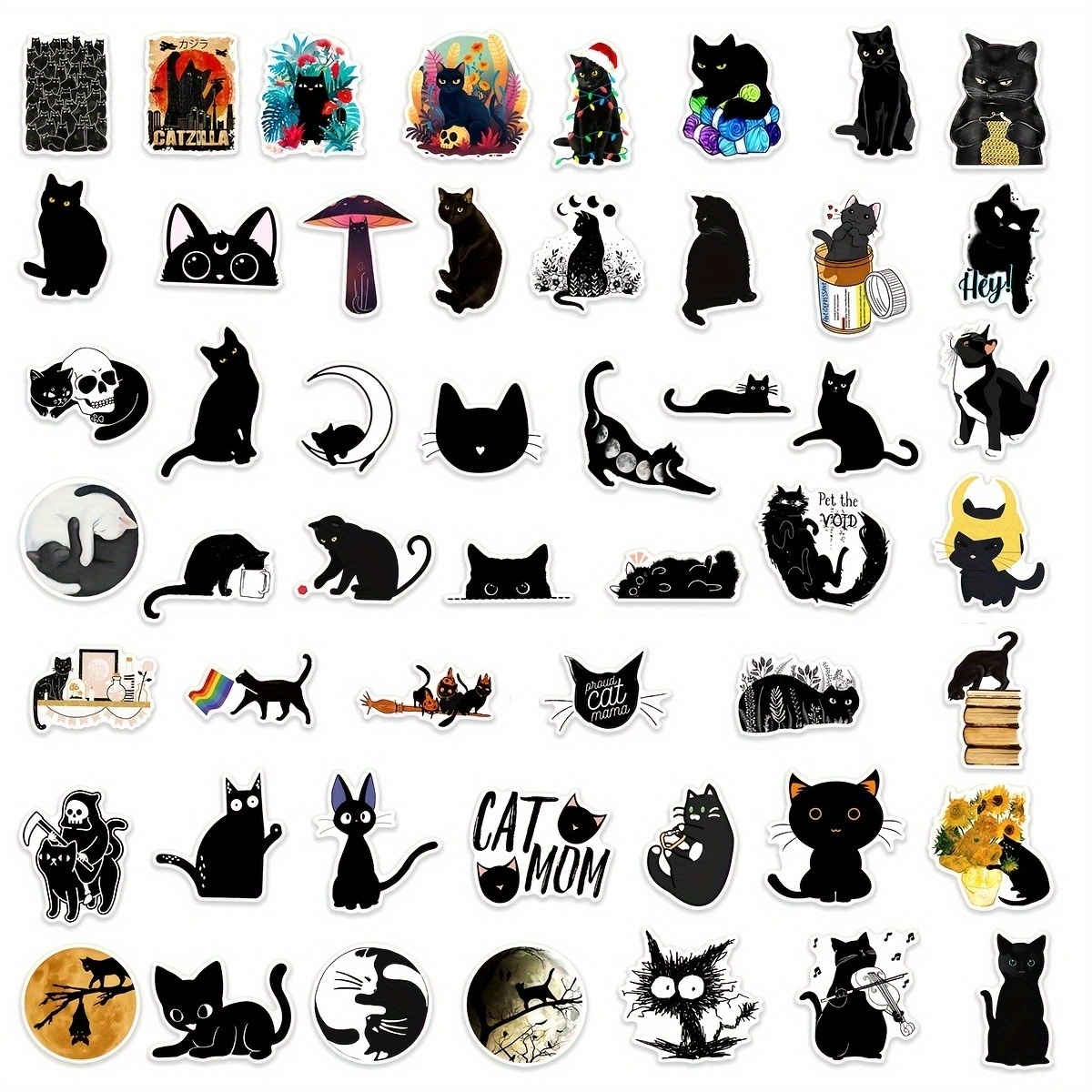 Cartoon Cute Pixel Pet Cat Stickers Storage Box Notebook Computer Mobile  Phone Creative Waterproof Stickers - Temu Austria