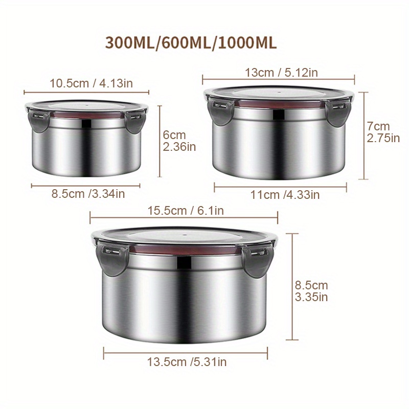 Round Korean Stainless Steel Food Container