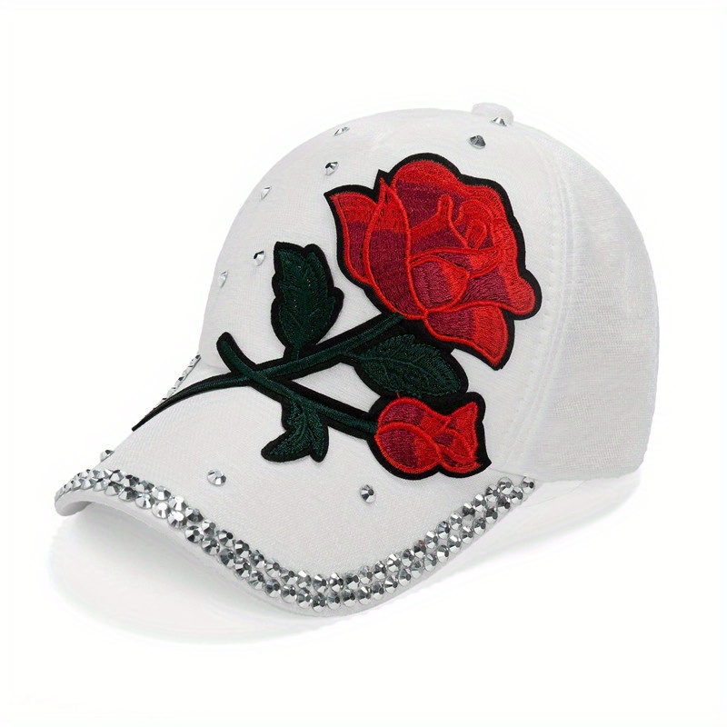 Fashionable Women's Baseball Cap With Rhinestone Embellishments
