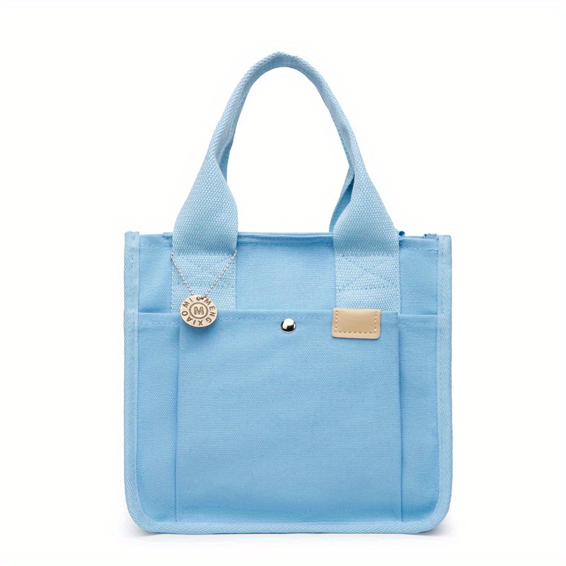 Canvas Tote Bag For Women Portable Lunch Box Bag Layer Handbags