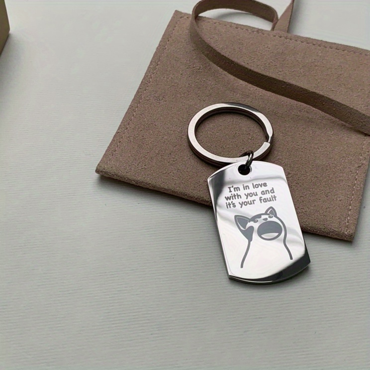 2Pcs/Set Mr. and Mrs. Couple Keychains for Anniversary/Wedding Gift,Stainless Steel Louver Car Key Rings,Temu