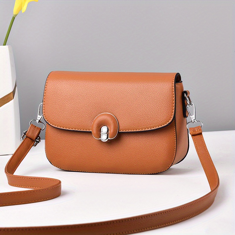 YBYT Fashion Flap Crossbody Bags For Women Solid Color PU Leather