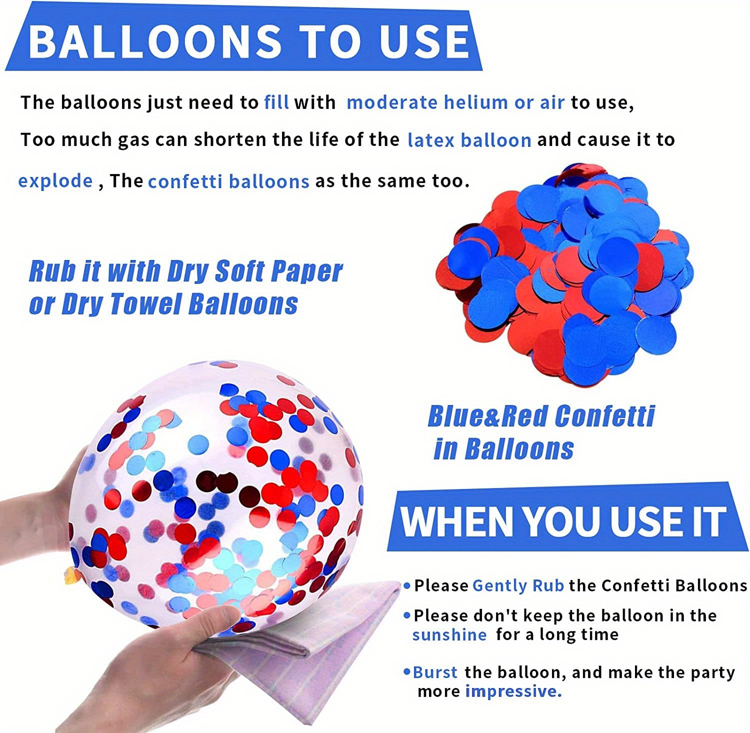 Patriotic Balloons Red Blue White Latex Confetti Balloons Temu