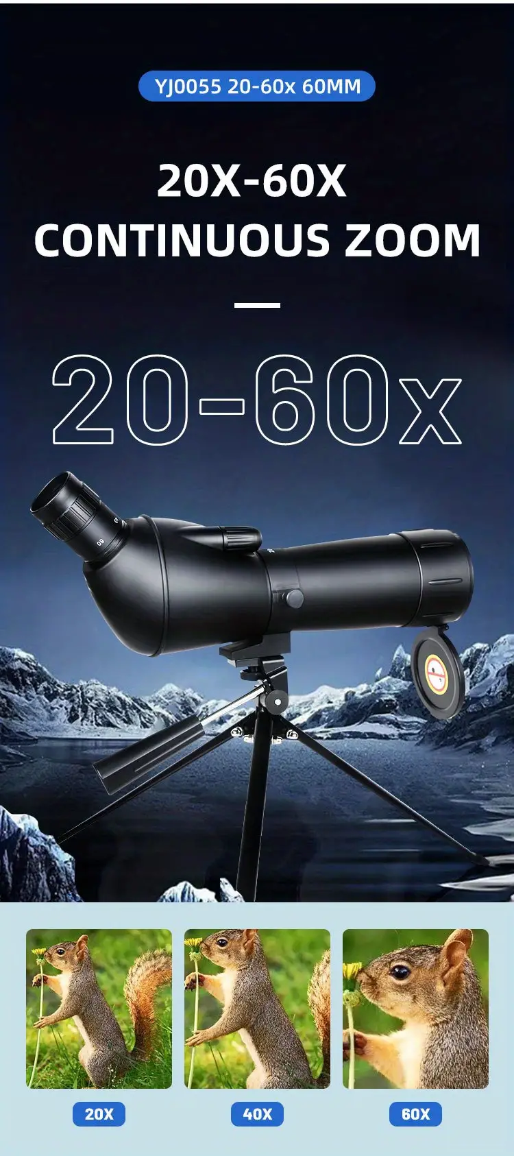 1pc professional monocular hd high power telescope for animal bird watching hunting camping tourist scenery details 4