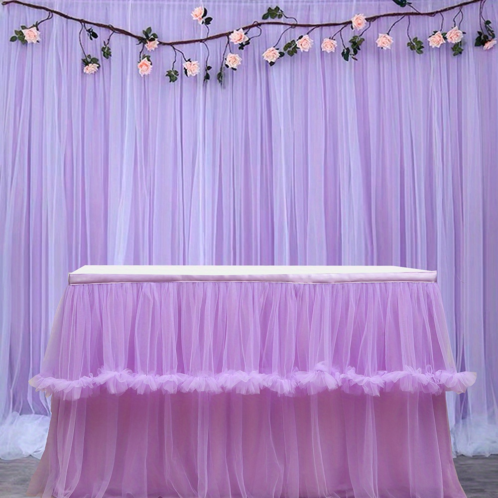 Gonna Da Tavolo In Tulle Viola Da 1 Pezzo, 183 X 76 Cm, Per Decorazione Di  Matrimonio/compleanno/festa, Adatta Per Tavolo Da Buffet, Tavolo Da  Ricevimento E Altre Occasioni