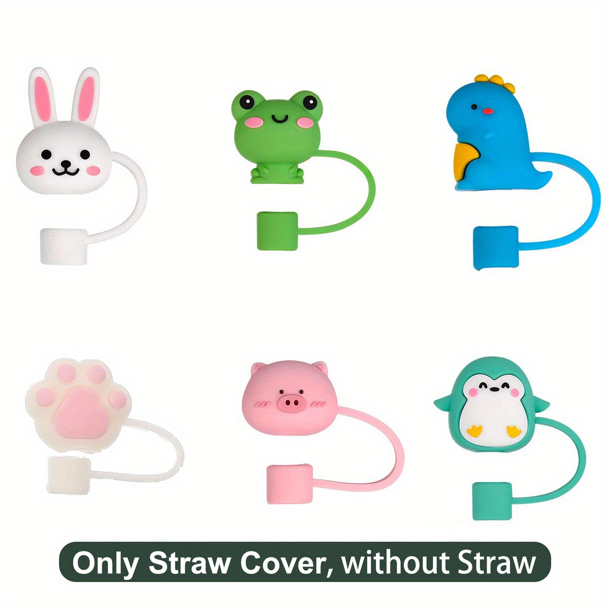 Animal Straw Cover, Reusable Frog Top Dustproof Dinosaur Straw Cover Plug  Drinking Straw Party Birthday Party Gift Portable Small Size Straw Cover  Decoration - Temu New Zealand