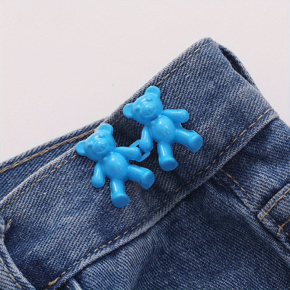 Alfileres de botón de oso lindo para jeans, sin coser y sin