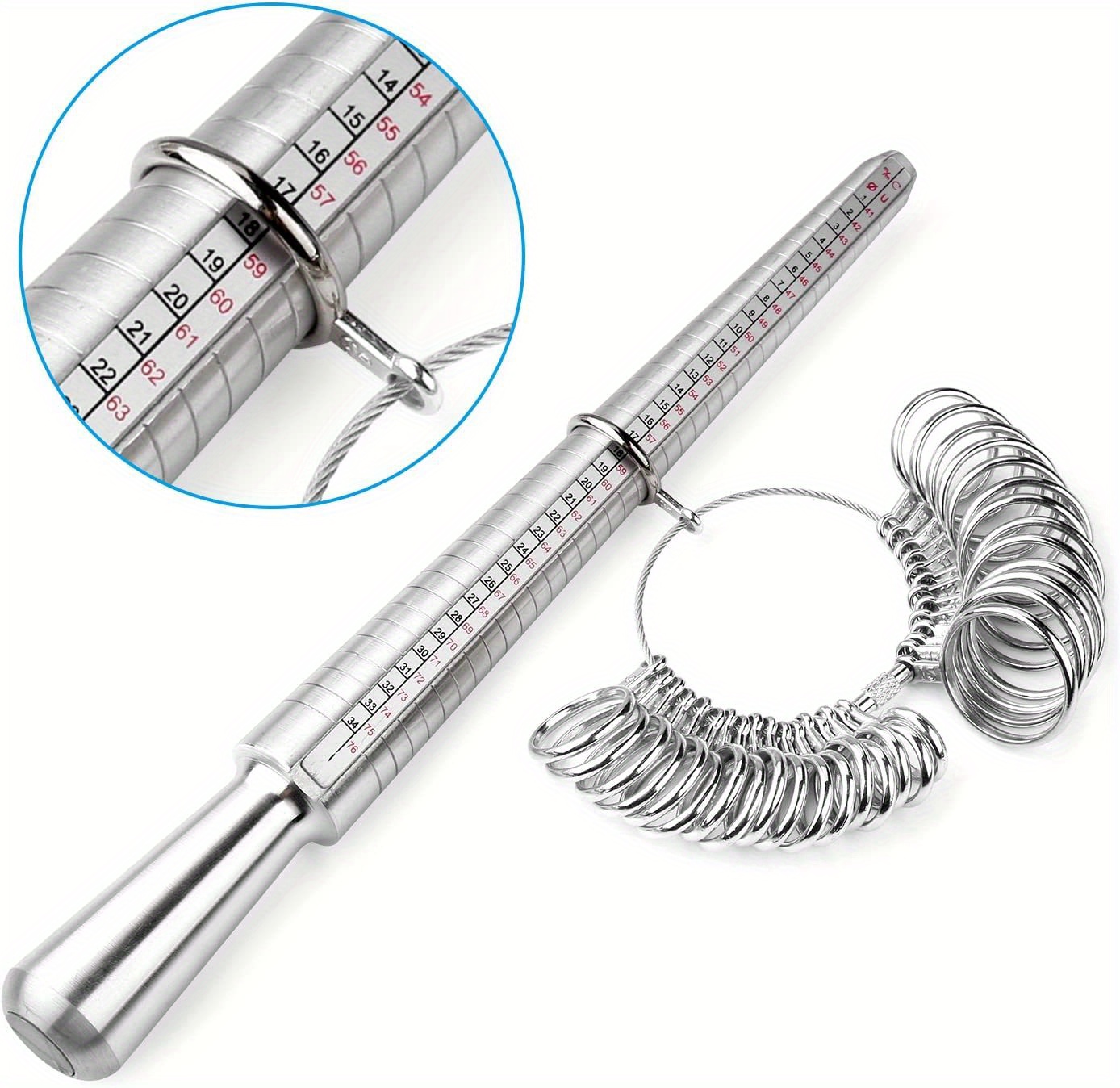 CDBOVID Ring Gauge Tool Ring Stainless Ring on Finger Measuring Ring Tool,  Jewelry Sizers Rings Custom Standard Hand Rings Accessories