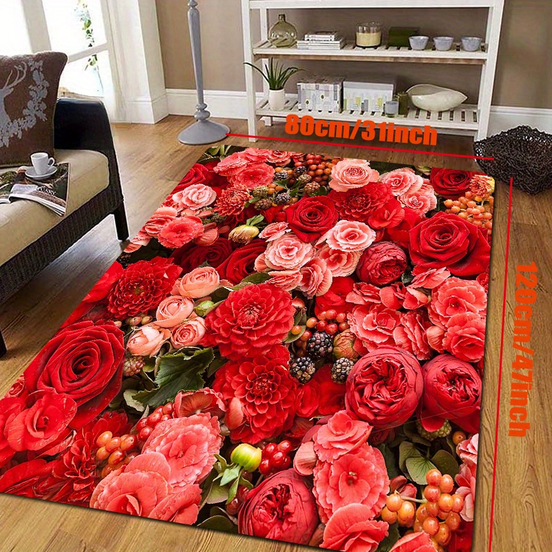 Flower Print Home Décor Rug: Enhance Your Space with this Stylish Kitchen  Mat, Entrance Door Mat, or Living Room Rug in 2023