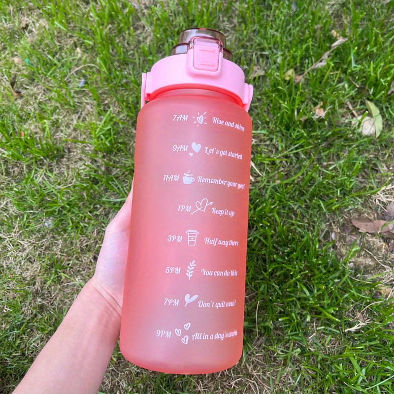 2L Water Bottle with Straw Handle Portable Plastic Water Bottle