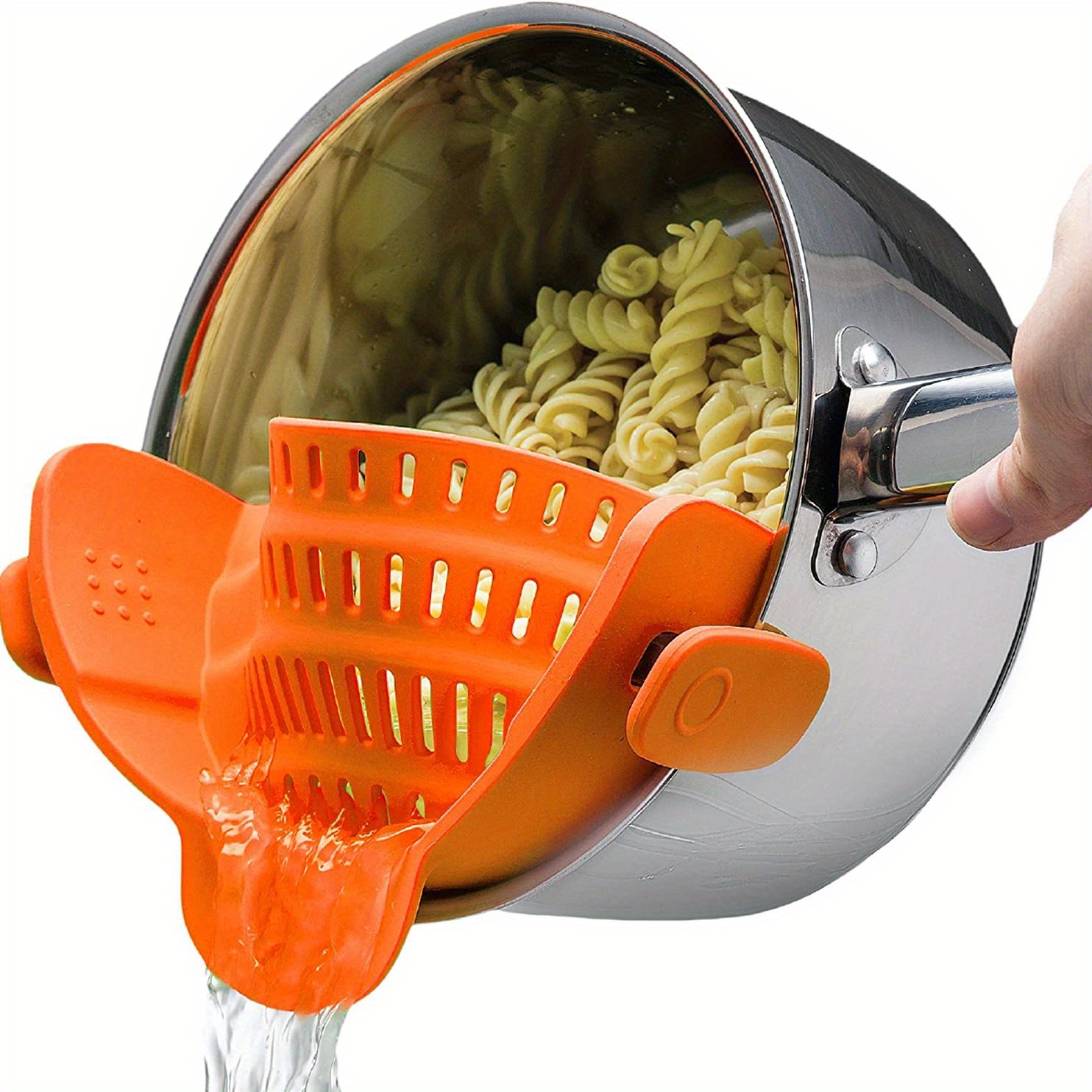 Kitchen Gizmo Snap N Strain Strainer - Clip on Silicone Colander Strainer -  Fits All Pots and Bowls - Green