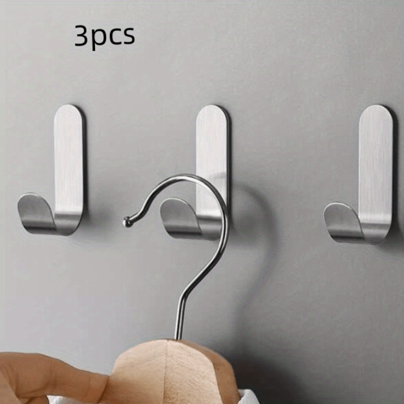 Stainless Steel Adhesive Hook Kitchen Single Hanger Hook - Temu