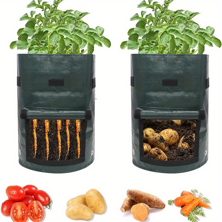 2pcs Garden Potato Grow Bags Planter PE Cloth Vegetable Pot