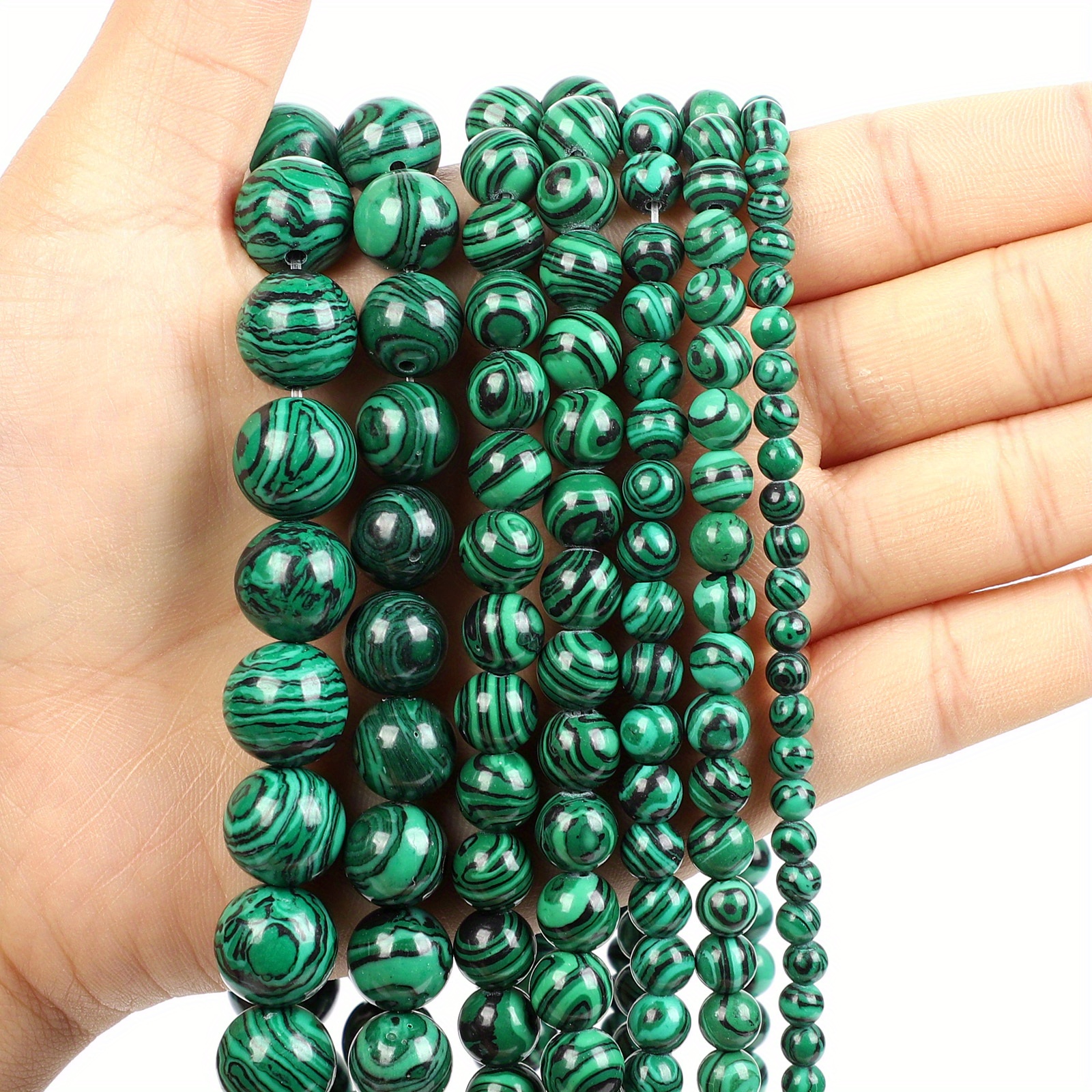 Green Malachite Natural Stone Beads Stripe Round Loose Beads For Jewelry Making Diy Necklace Bracelets Strand 4/6/8/10/12mm
