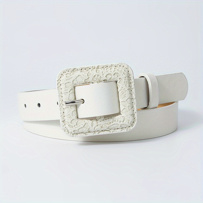 Snake Pattern Square Buckle Vintage Belt Women Dress Pants Belts