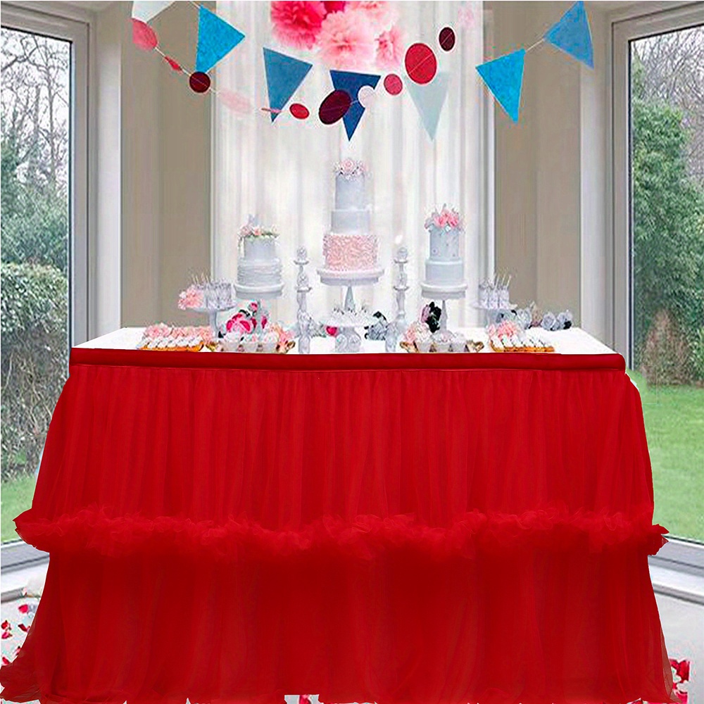 Rainbow Table Skirt 5 Tier Color Tablecloth Princess Table