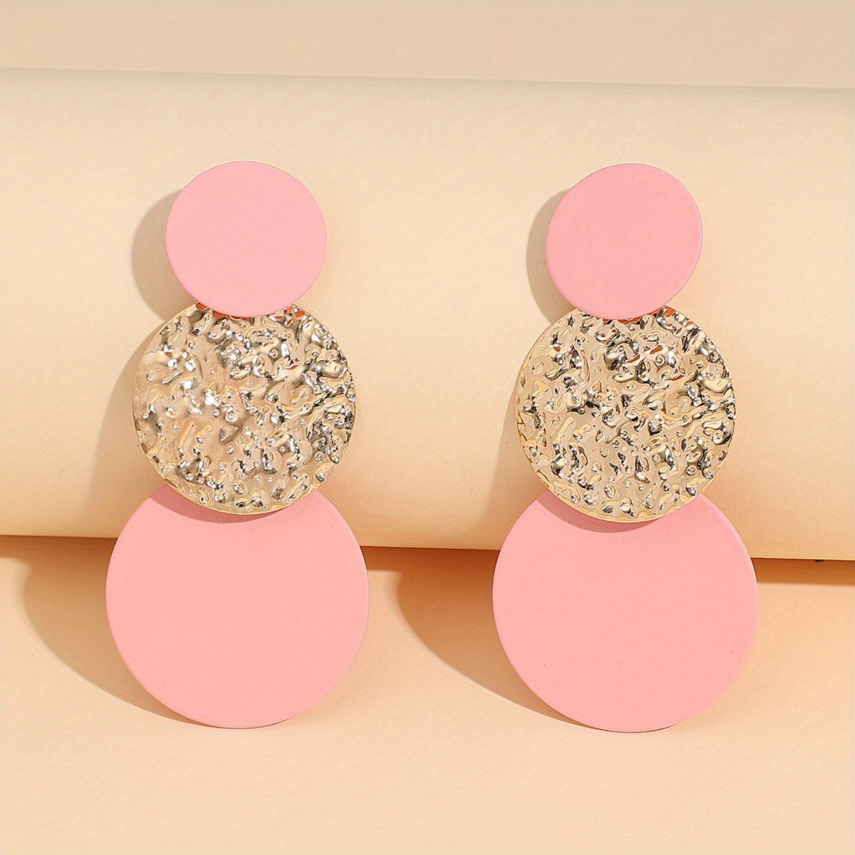 Women's Textured Circular Stud Earrings