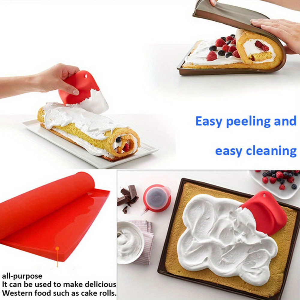 Silicone Swiss Roll Cake Mat - Silicone Baking Mat, Jelly Roll Pan,  Non-stick Silicone Mat With Lip, Easy To Clean Silicone Pastry Mat, Great  For Swiss Roll, Pastry, Jelly, - Temu United