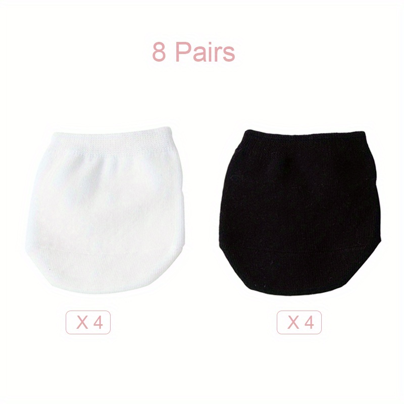 +MD 8 pares de calcetines de algodón para hombre y mujer con puntera sin  costuras y suela acolchada, Tobillo/8 pares blanco