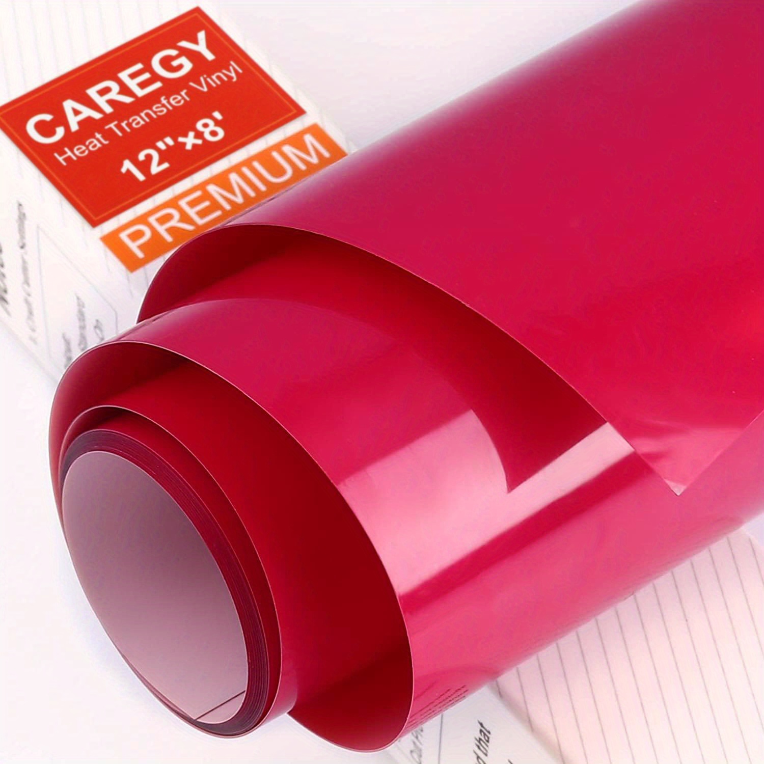 CAREGY Caregy Heat Transfer Vinyl Htv Iron On Vinyl For T-Shirts 12 Inches  By 20 Feet Roll (Red)