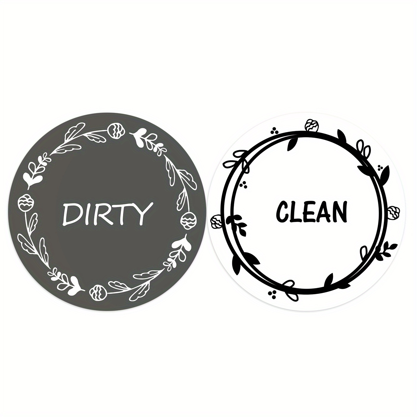 Round Dishwasher Magnetic Clean Dirty Sign Universal Double - Temu