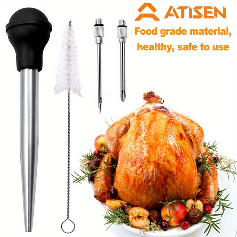 Easy Use Silicone Turkey Baster Cleaning Brush Perfect Outdoor Bbqs